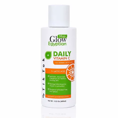 Mega Glow Egyptian Daily Vitamin C 7% Lactic Acid Exfoliating & Hydrating Lotion 400ml